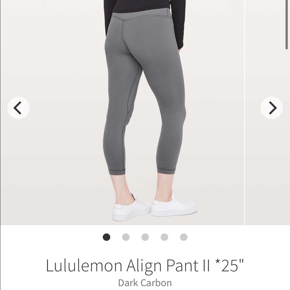 Lululemon Align Pant II *25" Dark Carbon size 8